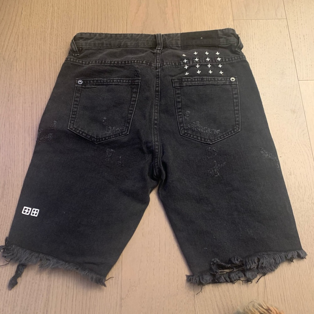 Brand new! Ksubi Mens black Jean distressed shorts